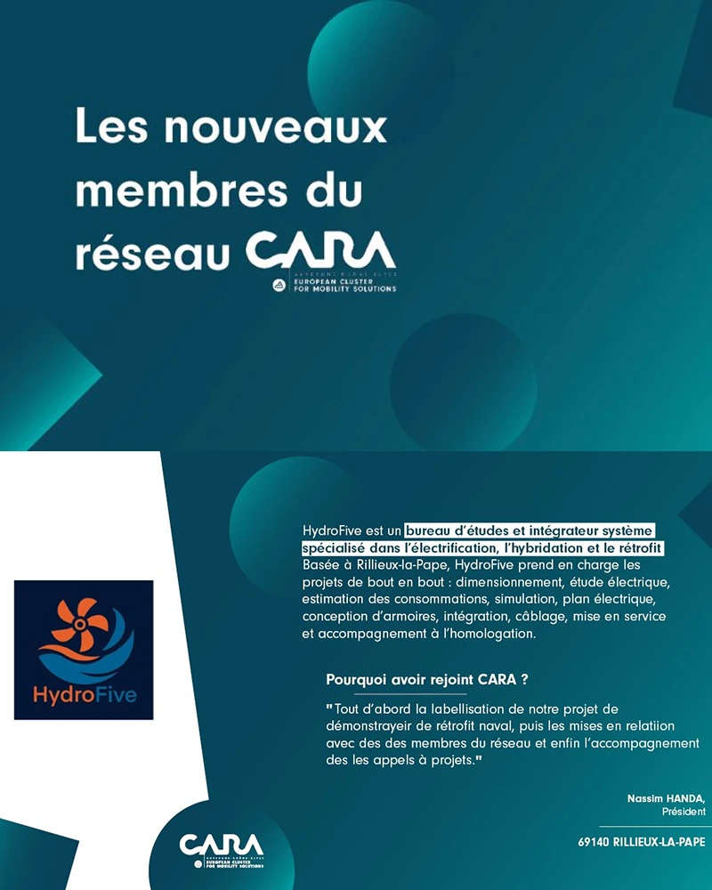 HydroFive devient membre de CARA